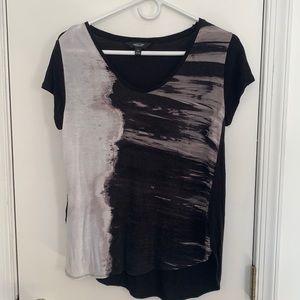 Simply Vera Vera Wang Black Patterned Blouse size XS